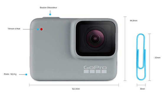 GoPro HERO7 - Cámara de acción digital sumergible con pantalla táctil, vídeo HD 1080p60 y fotos de 10 MP, blanco